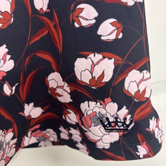 Kastel Denmark Athletic Golf Tennis Sun Shirt in Navy w/ Pink Peonies Size XS - Picture 9 of 13